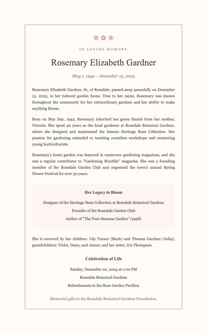 Floral garden tribute